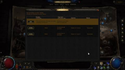 instance manager screenshot in path of exile 2