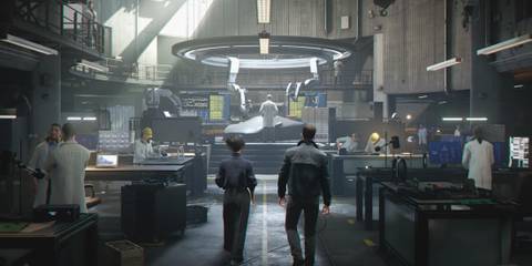 James Bond and Q at the lab - 007 First Light