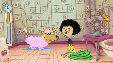 Jorel’s Brother and The Most Important Game of the Galaxy washing dog