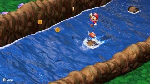 Jumping on a barrel in Super Mario RPG (2023)