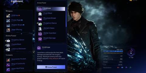 Kaser can equip three Arena Powers at the same time - Lost Soul Aside