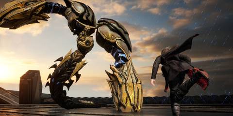 Kaser fights the Ancient Mecha - Lost Soul Aside