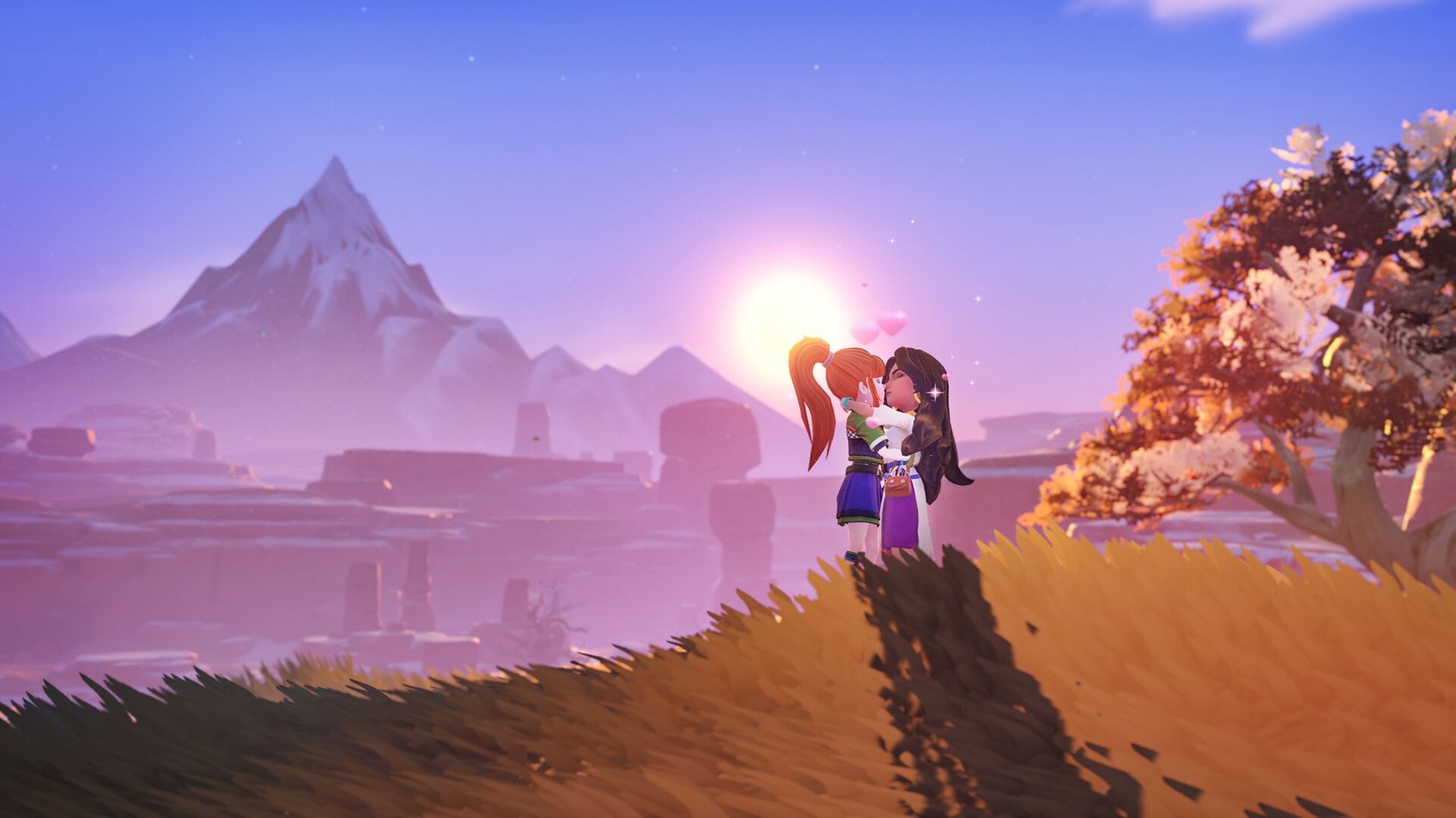 Kissing a partner in My Time at Sandrock