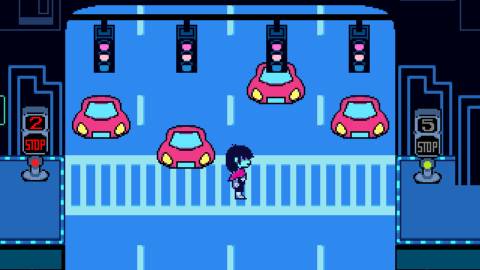 Kris exploring the Cyber World - Deltarune