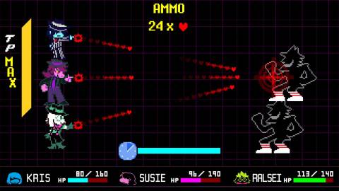 Kris, Ralsei and Susie shoot the enemies' socks off - Deltarune