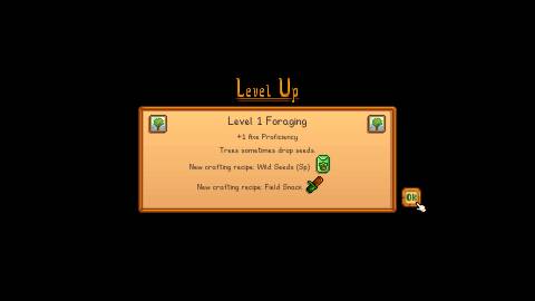 Leveling up in Stardew Valley