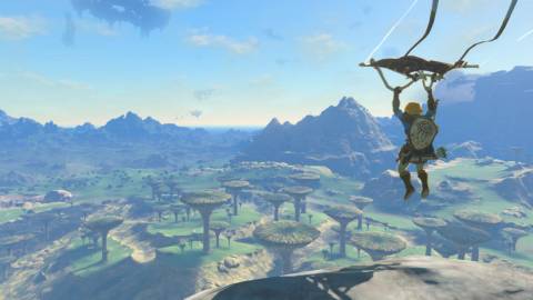 Link gliding around Hyrule - The Legend of Zelda Tears of the Kingdom