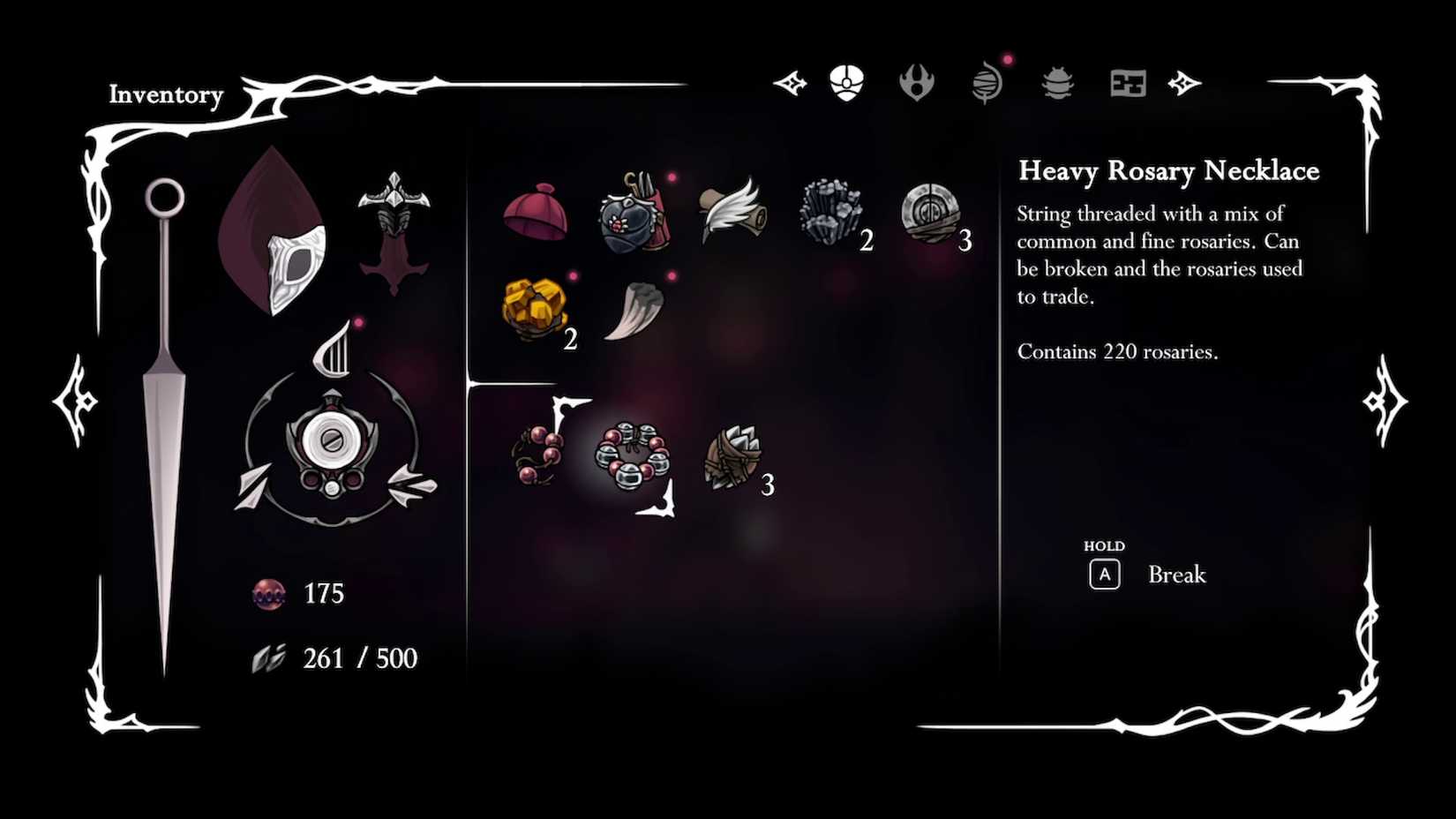 loddies 25-hit knife throwing challenge reward heavy rosary necklace in silksong