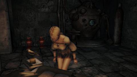 Looking at a note in Haunting Ground
