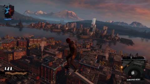 Looking over Seattle from above in Infamous Second Son