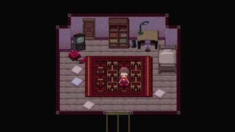 Madotsuki in her room - Yume Nikki