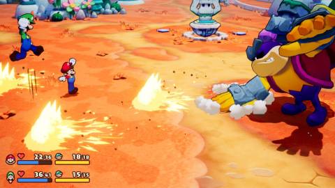 Mario and Luigi fighting a boss - Mario & Luigi Brothership