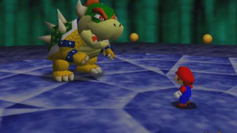 Mario confronts Bowser - Super Mario 64