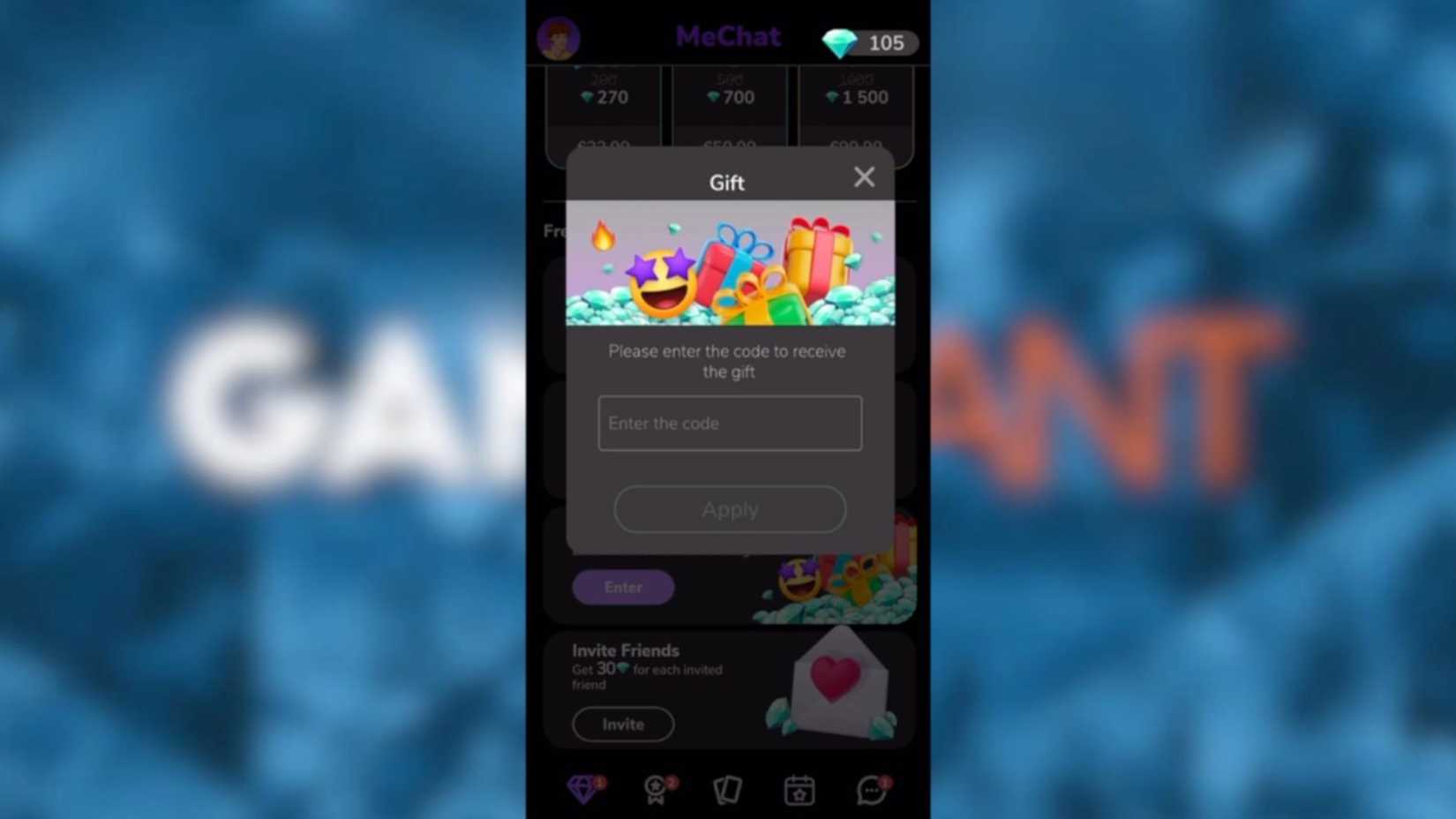 MeChat the codes tab