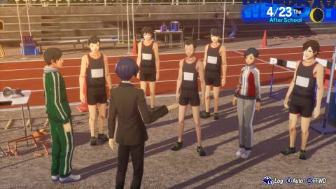 Meeting the track team in Persona 3 Reload