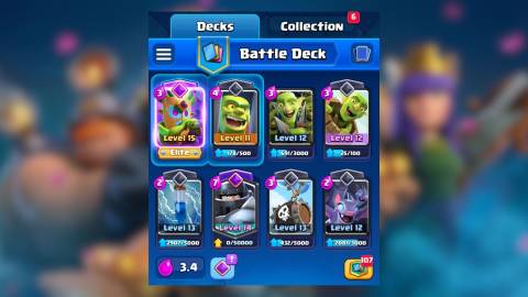 mega knight double barrel arena 11 deck clash royale