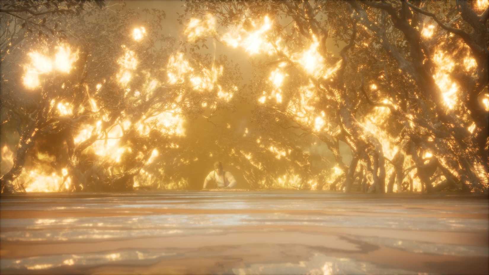 MGS Deltla screenshot river on fire