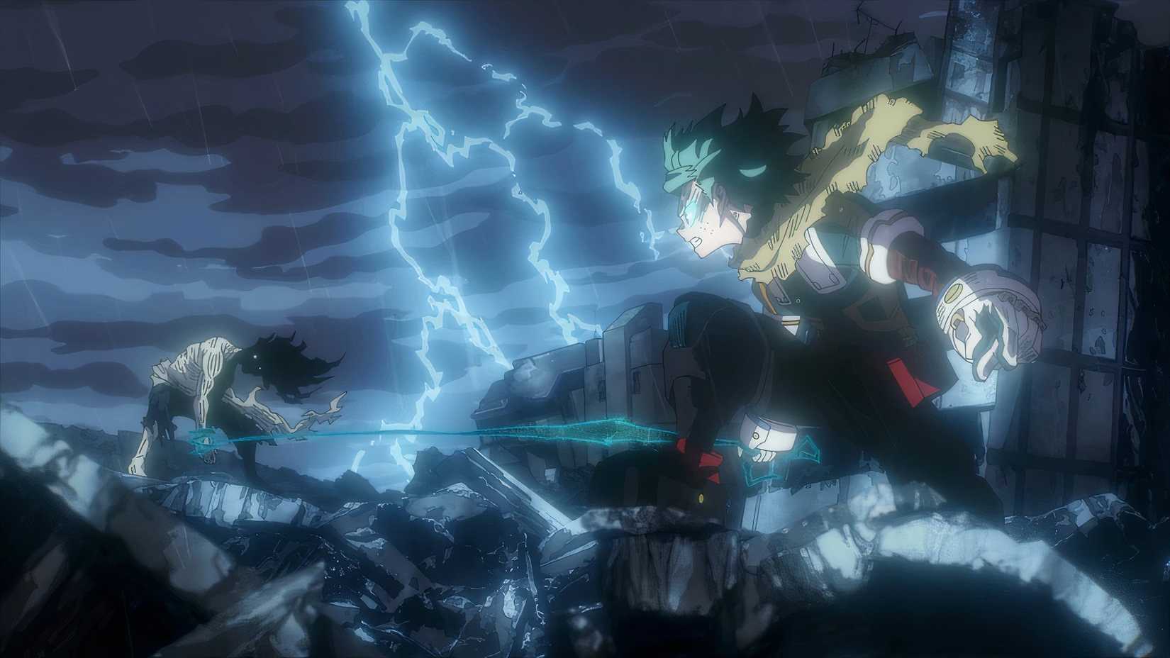 Deku and Shigaraki facing off