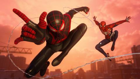 Miles and Peter as Spider-Man in Marvel’s Spider-Man Miles Morales