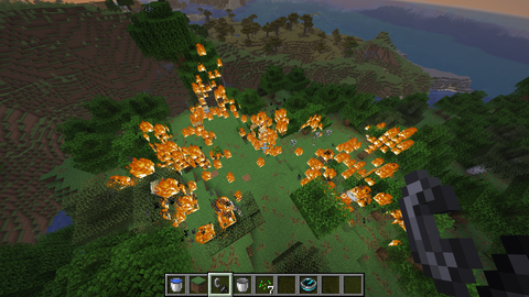 Minecraft Burning a Forest