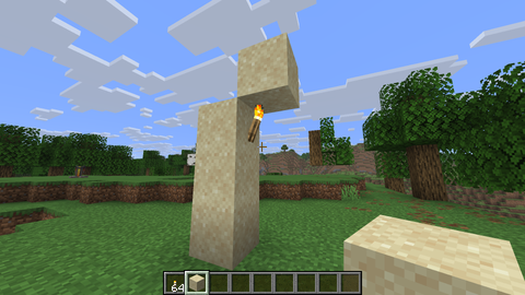 Minecraft Torch with Sand Blocks