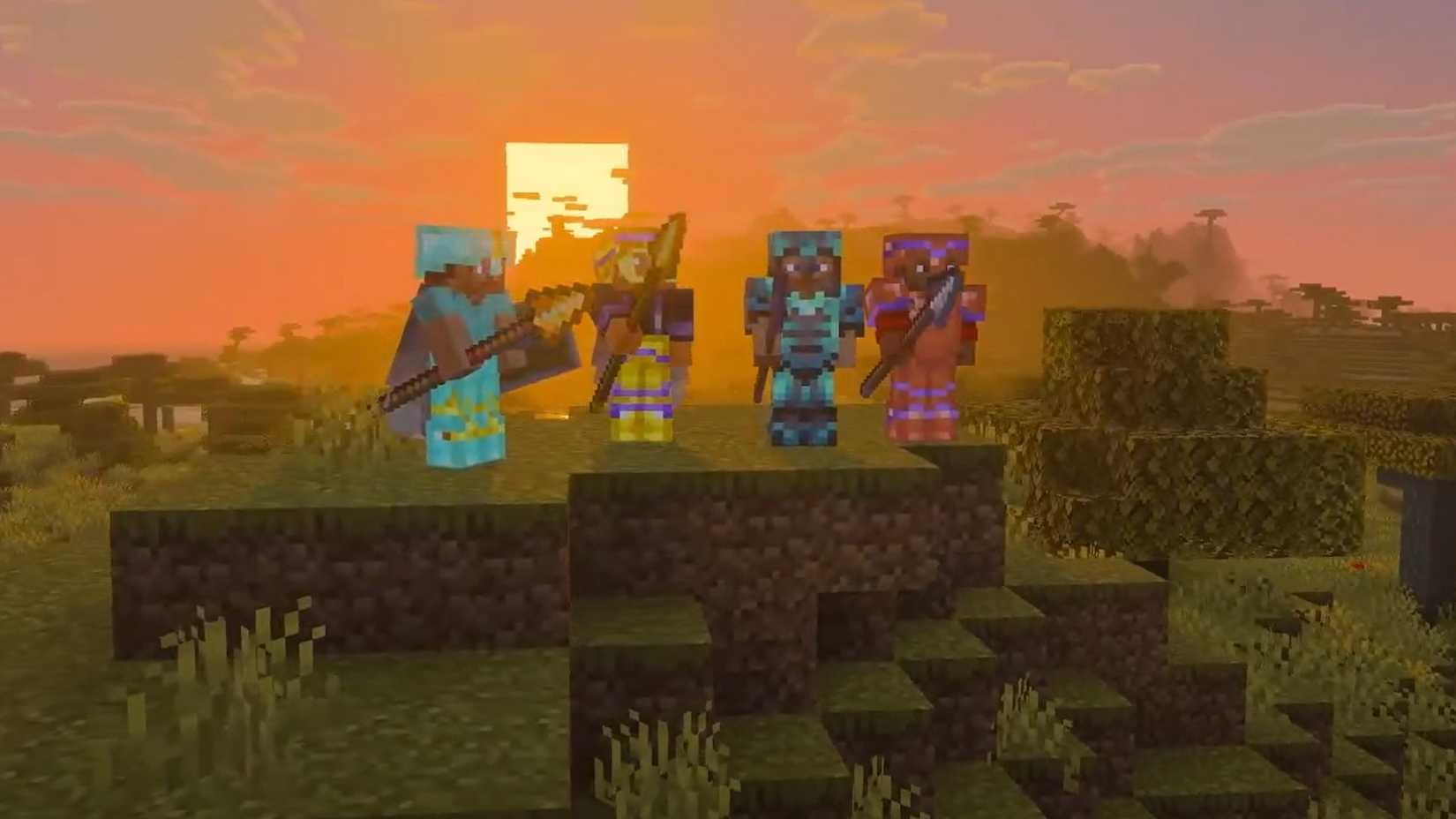 minecraft mounts and mayhem players with spears