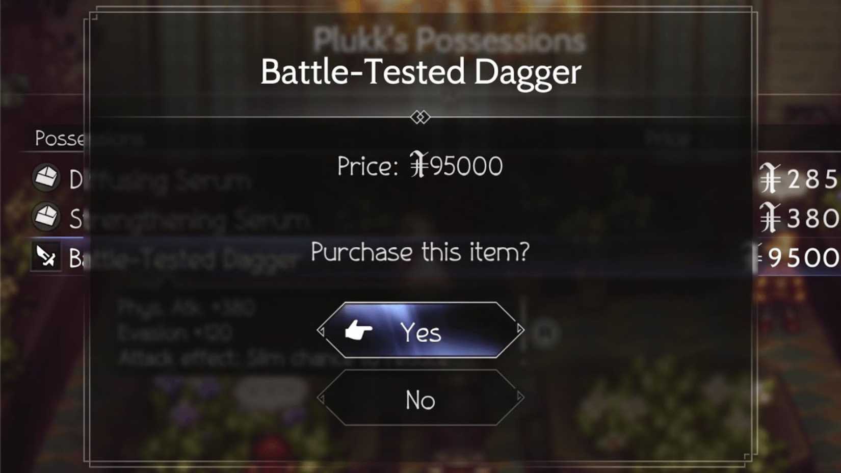 Battle-Tested Dagger in Octopath Traveler