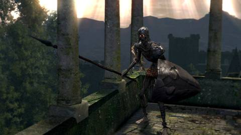 Undead Soldier wielding a spear in Dark Souls