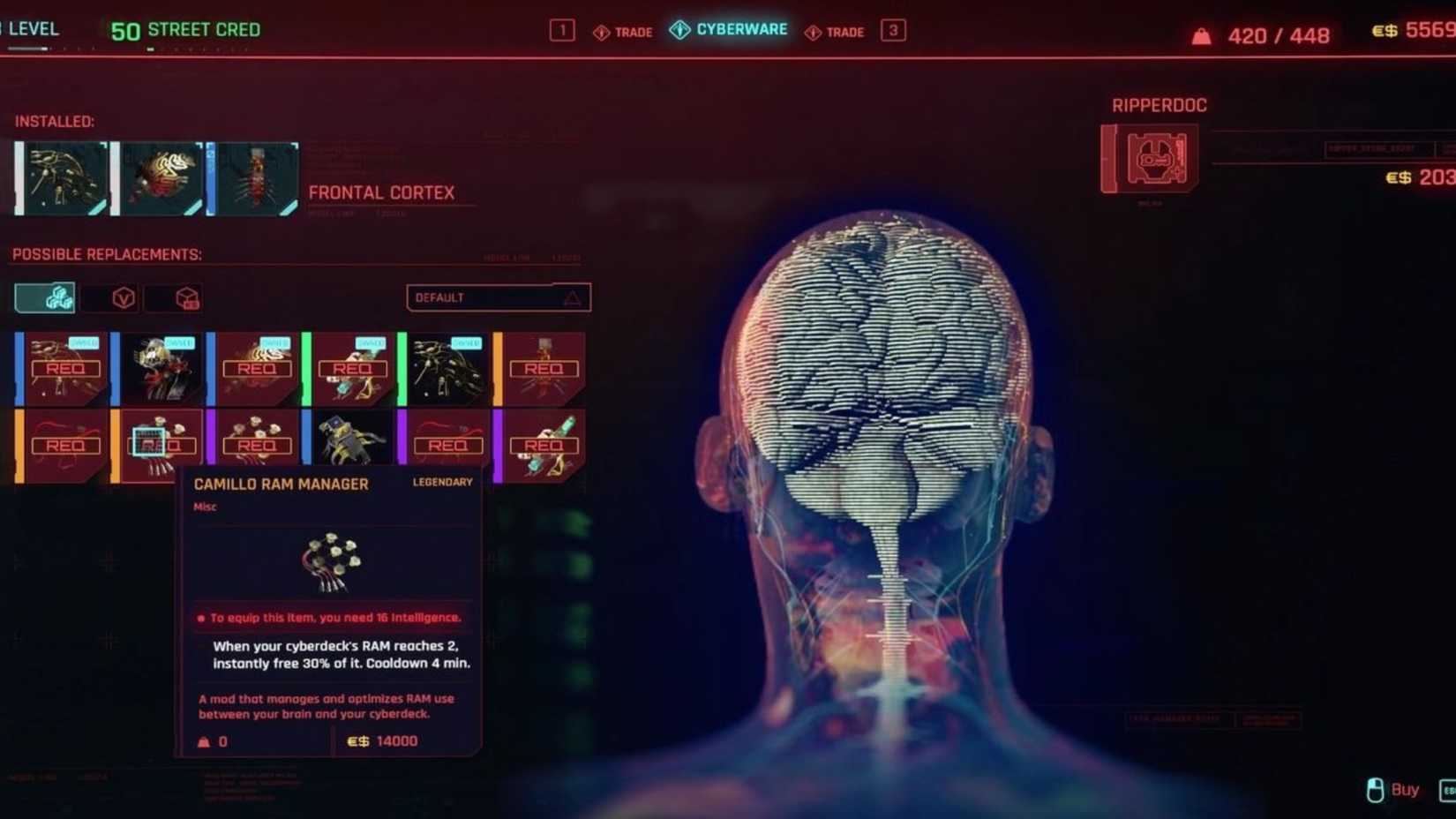 Camillo RAM Manager in Cyberpunk 2077