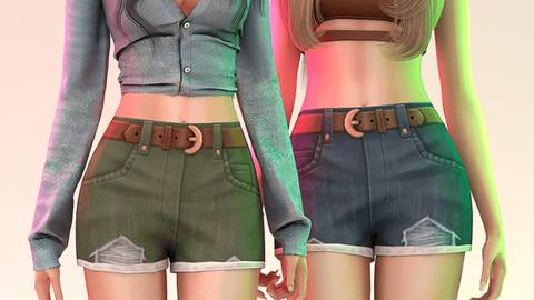 Aurum - Maxis Match Denim Shorts mod for The Sims 4
