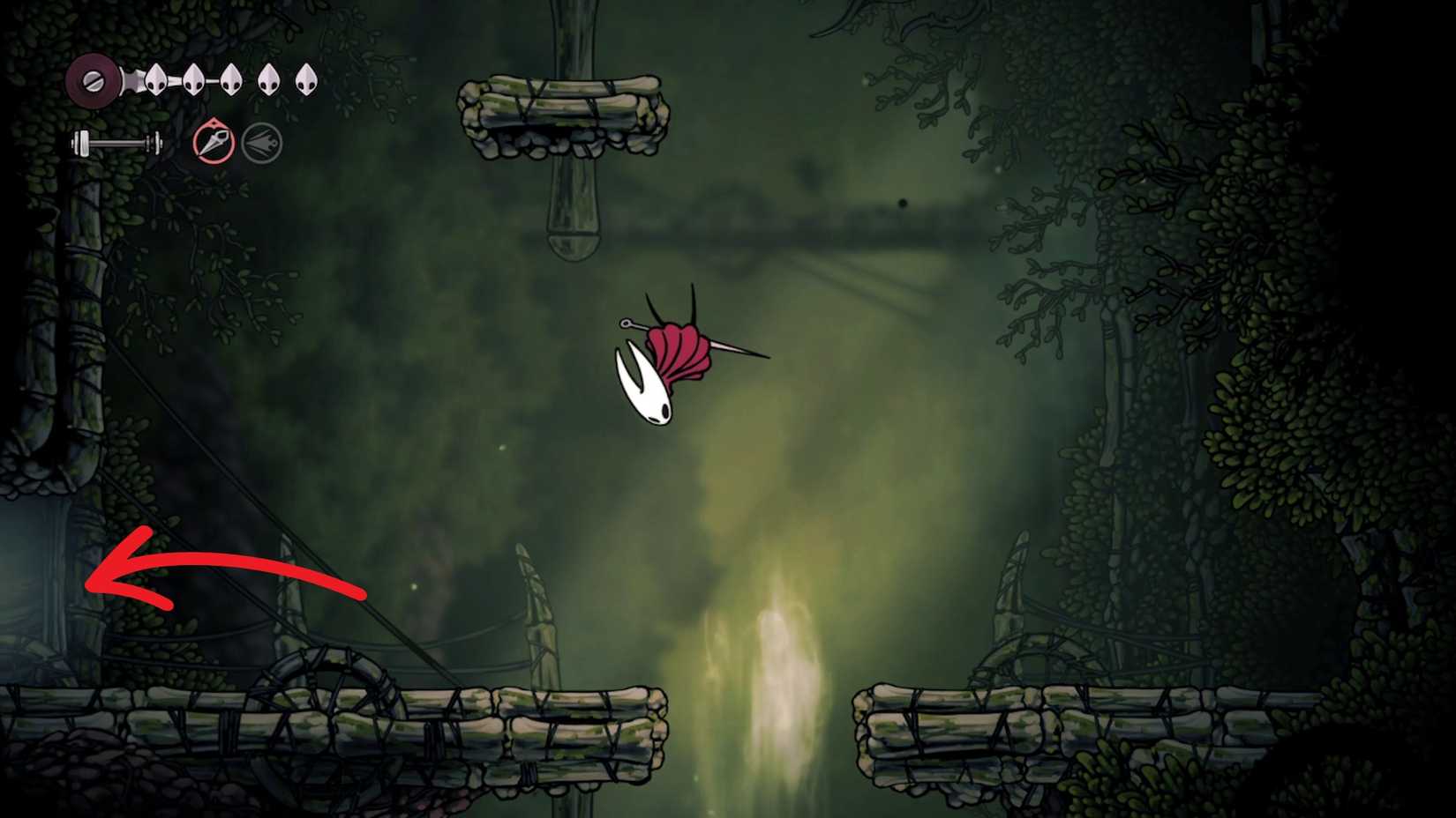 entrada da sala skarr manchada em silksong Dropraro – Guia da Máscara Fraturada em Silksong