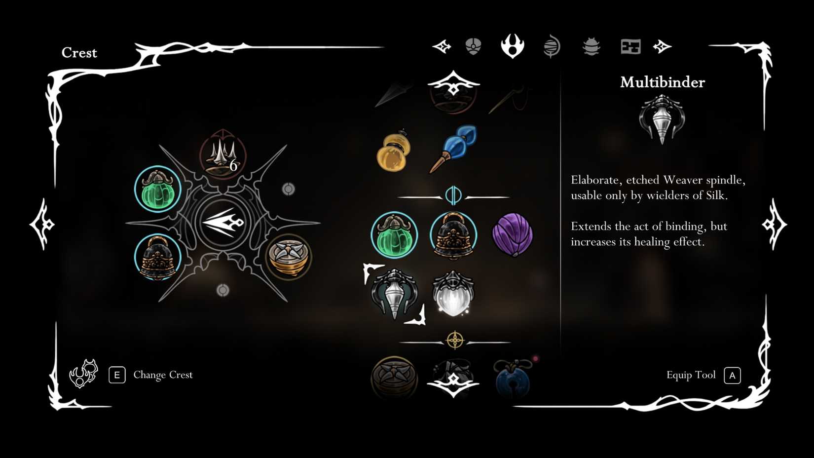 multibinder in-game description in silksong