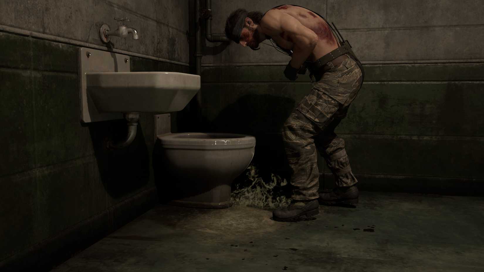 naked snake is sick
