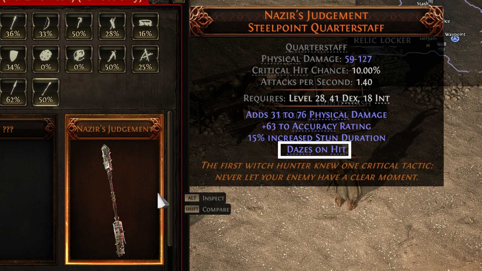 nazir's judgement quarterstaff in path of exile 2