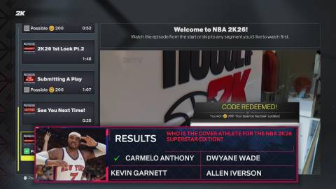 NBA 2K26 2KTV Answers
