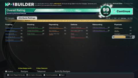 NBA 2K26 7'4 Attributes