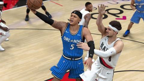 Paolo Banchero going for a layup in NBA 2K26
