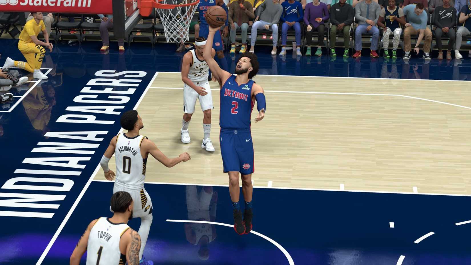 Cade Cunningham going for a layup in NBA 2K26