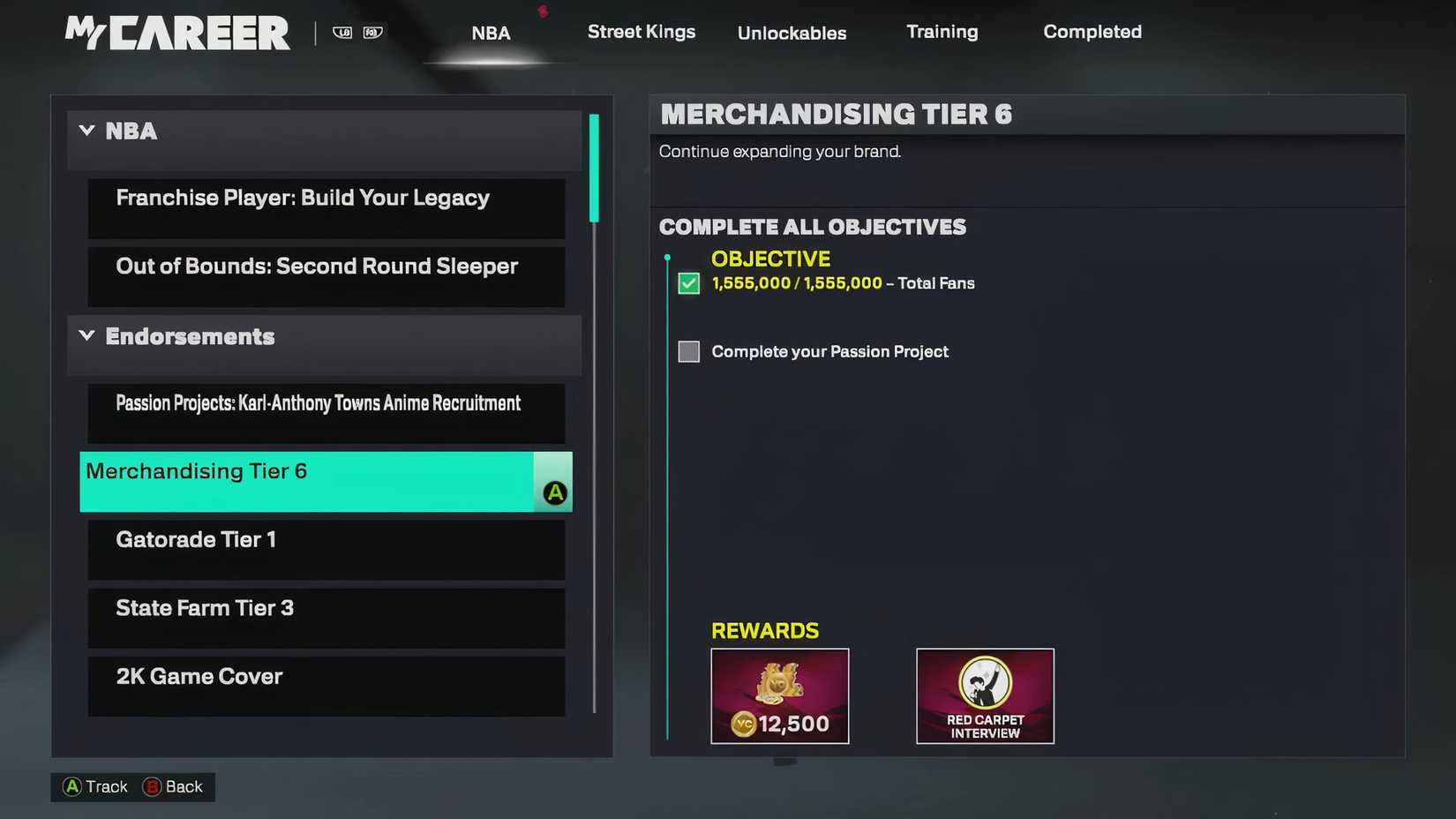NBA 2K26 Passion Project Merchandising Tier 6