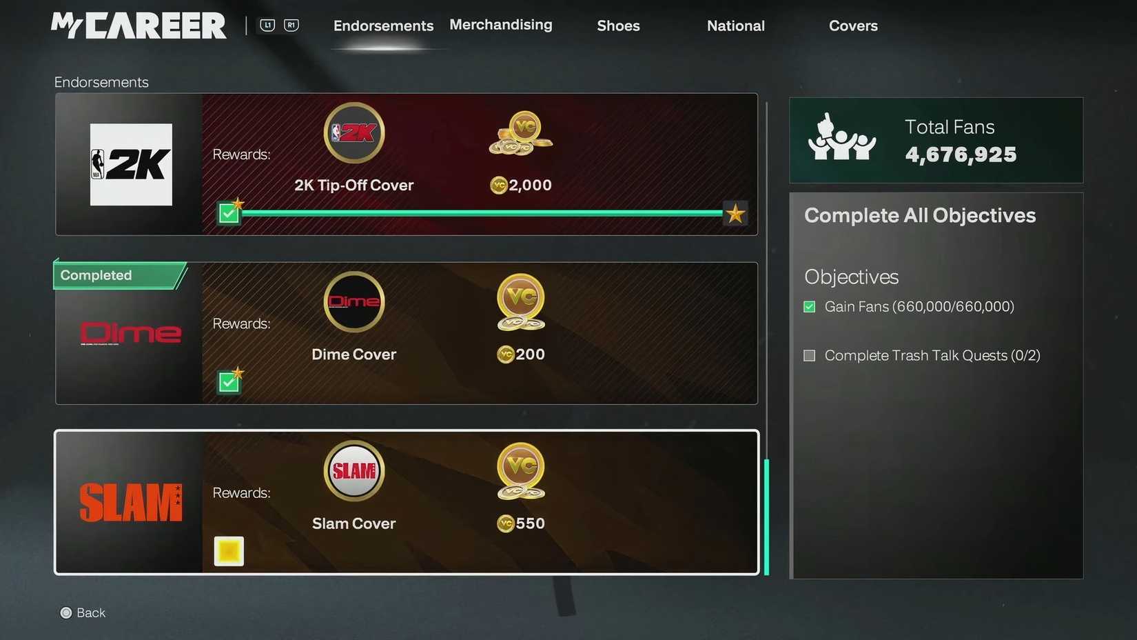 NBA 2K26 Slam Endorsement