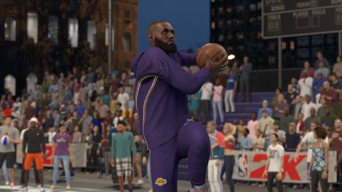 LeBron James dunking in NBA 2K26