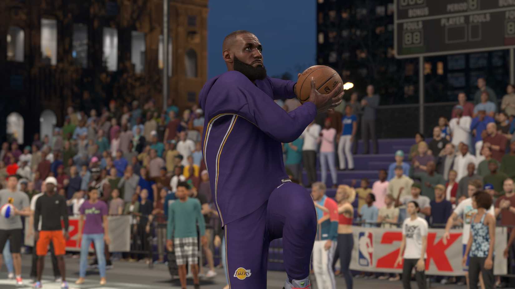 LeBron James dunking in NBA 2K26