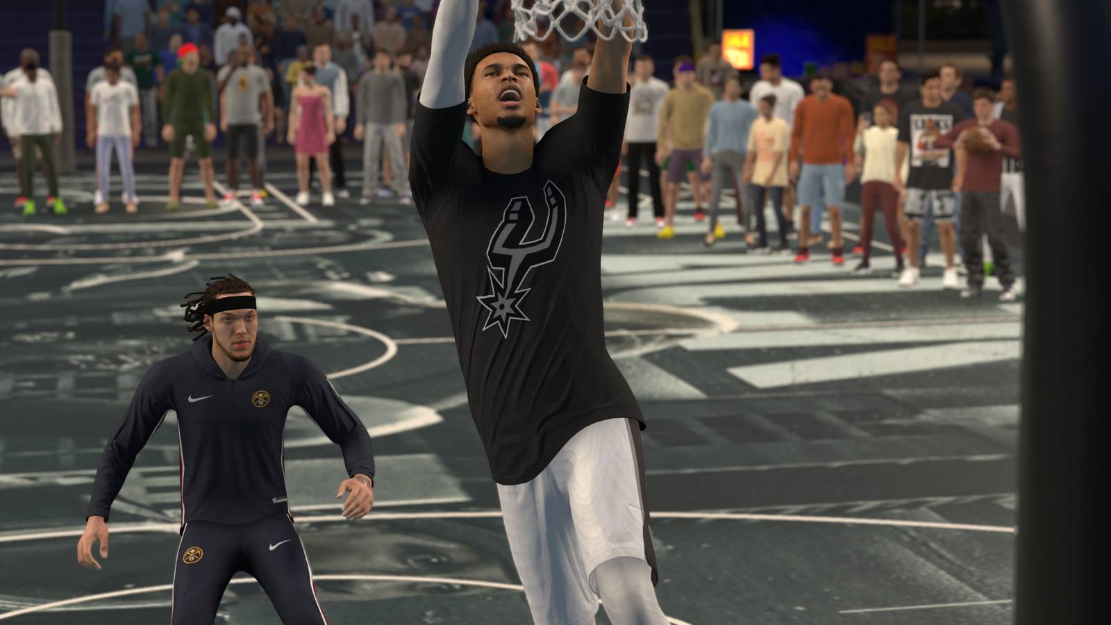 Victor Wembanyama dunking in NBA 2K26