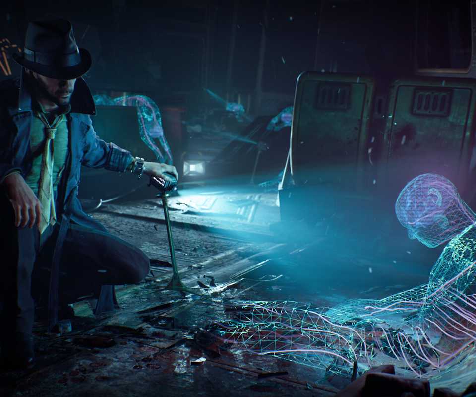 Screenshot Nobody Wants to Die menunjukkan suasana dystopian