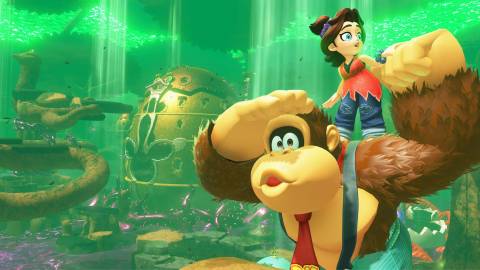 Official screenshot of DK and Pauline exploring - Donkey Kong Bananza