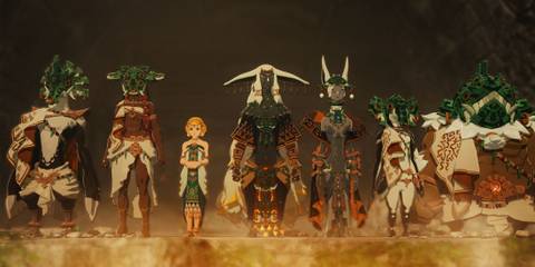 Official screenshot of the game's main cast of playable characters - Hyrule Warriors Age Of Imprisonment