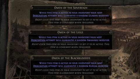 omen of the sovereign liege blackblooded in path of exile 2