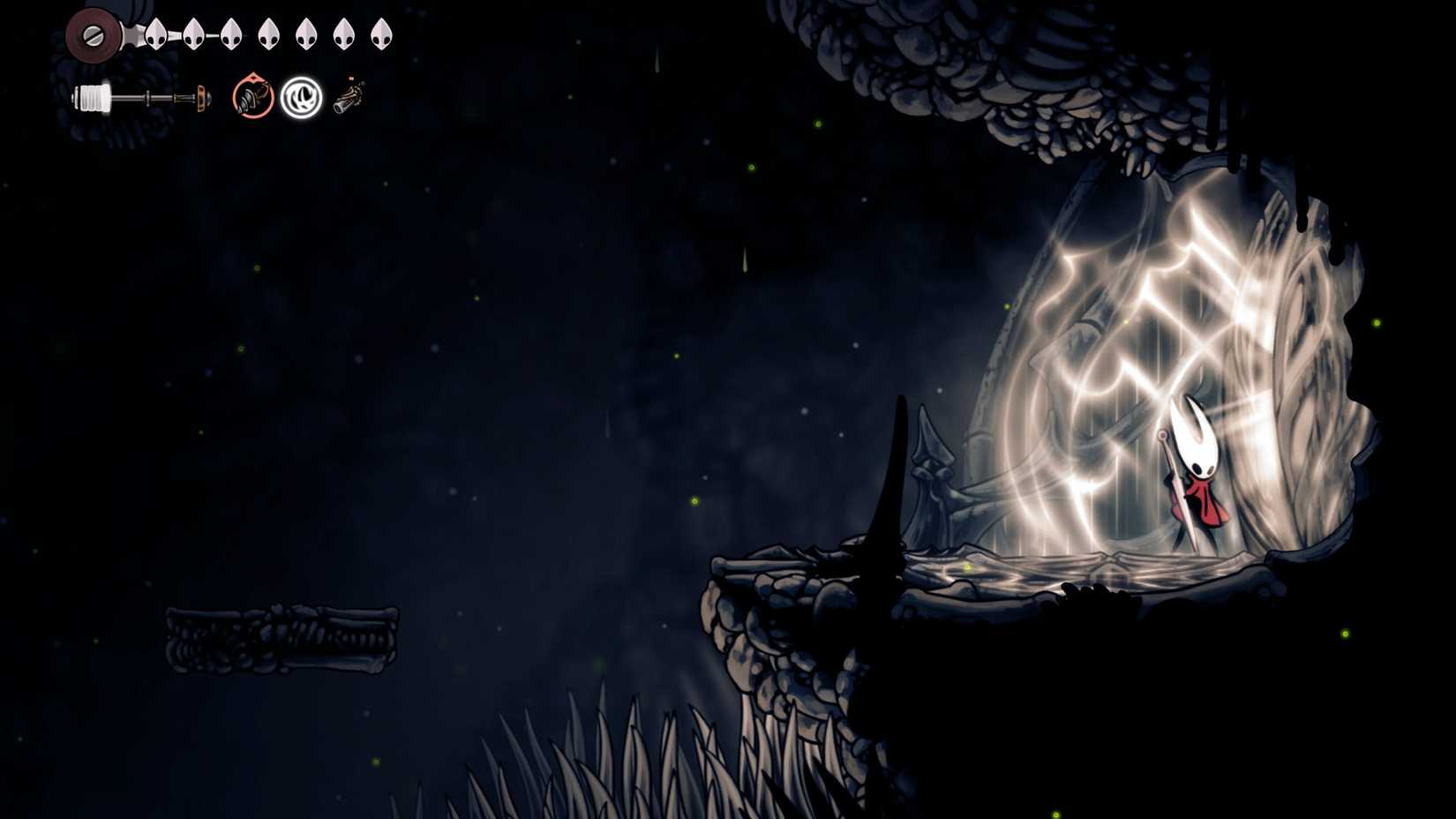 Abrindo a Porta Needolin na Gruta de Musgo Silksong