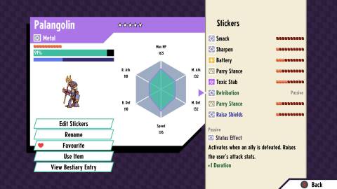 Palangolin's stats - Cassette Beasts