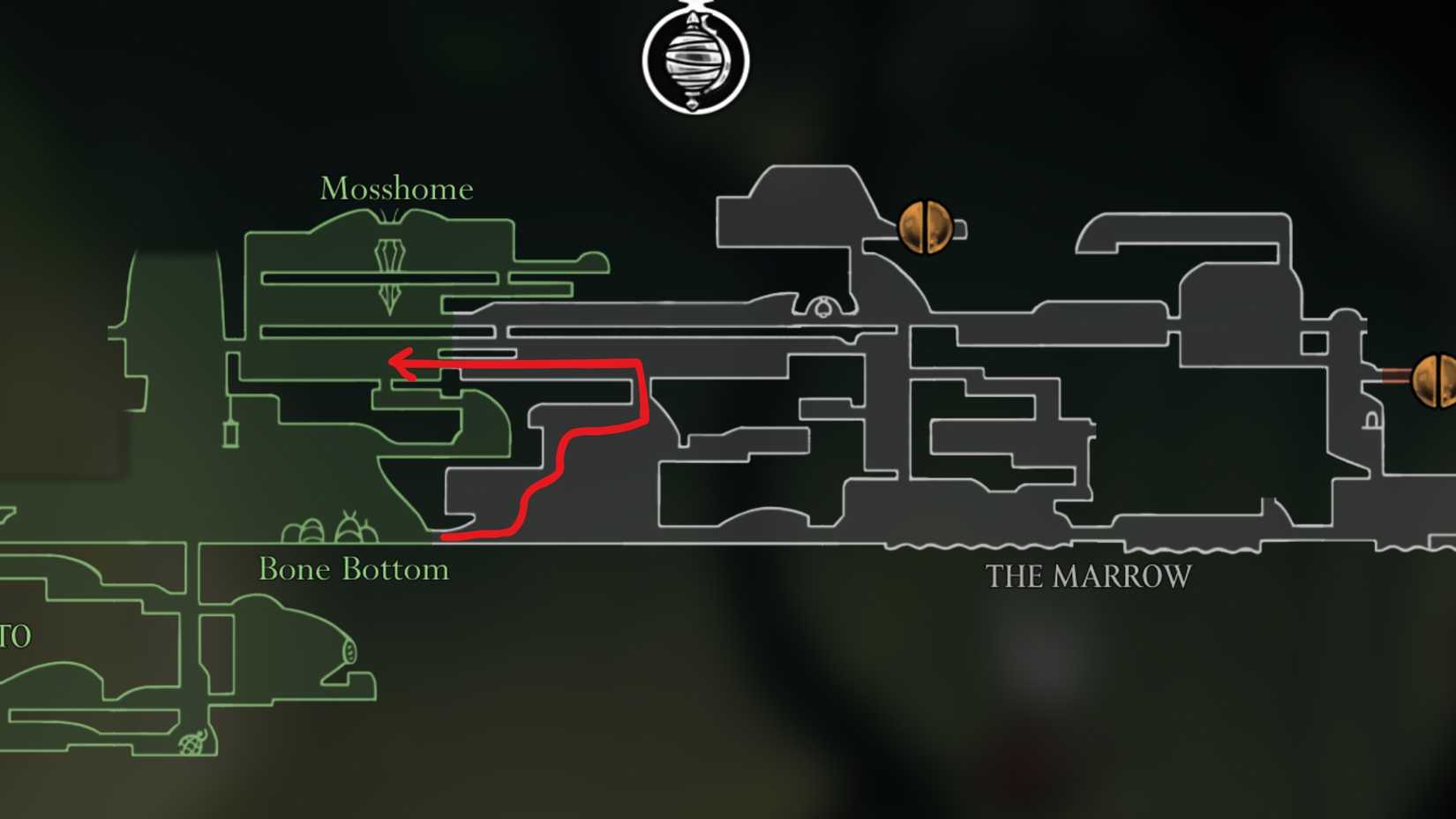 path to mosshome from bone bottom through the marrow in hollow knight silksong